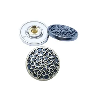 High quality grid carved snap button for garments clothing zinc alloy button metal