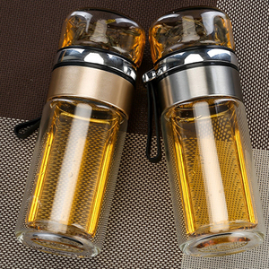Botella de Té de Vidrio <span class=keywords><strong>con</strong></span> Doble Pared y Infusor de Acero Inoxidable, Botella de Agua de Vidrio, Éxito de Ventas JM - Product Image 5