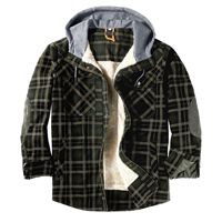 Automne et hiver nouveau pardessus à carreaux pour hommes et veste épaisse en coton rembourré imprimé à carreaux veste à capuche ample
