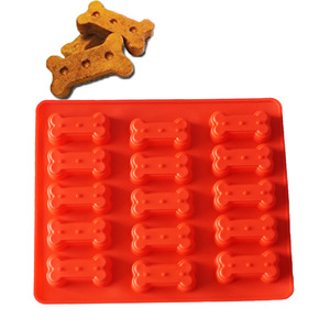 Bone Shape <b>Silicone</b> Mold 15 Cavity For Mousse Pudding Cake Ice Cream <b>Baking</b> DIY Dessert Mold 30x25x1.6cm Oven Safe Food Grade - Product Image 1
