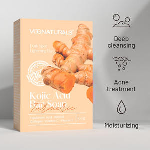 Jabón en Barra de Cúrcuma 100% Natural Hecho a Mano de Marca Privada <span class=keywords><strong>con</strong></span> Vitamina C y <span class=keywords><strong>Leche</strong></span> de Cabra para Iluminar, Combatir la Hiperpigmentación y Restaurar la Piel - Product Image 1