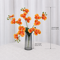 Bouquet d'orchidées Phalaenopsis artificielles à 15 têtes en EVA, toucher réel, multicolores, pour décoration de mariage, fleurs artificielles en gros