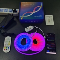Ruban lumineux LED de 5 m avec télécommande Wifi, design néon flexible à faire soi-même pour la chambre à coucher, la salle de jeux, la décoration de fête, bande lumineuse LED RVB