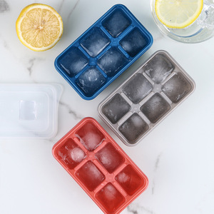 Molde de bandeja de cubitos de hielo de plástico de grado alimenticio portátil con tapa logotipo personalizado reutilizable, caja para hacer helados cuadrada <span class=keywords><strong>mini</strong></span> bonita al por mayor - Product Image 5