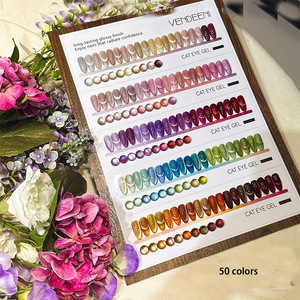 Lot de 50 cartes d'échantillons de vernis gel UV œil de chat 15 ml pour salon de manucure – Personnalisables - Product Image 1