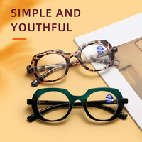TY422 1pc Lunettes de lecture correctrices unisexes pour hommes et femmes, monture ronde fine en PC, anti-lumière bleue, durables, pour presbytie