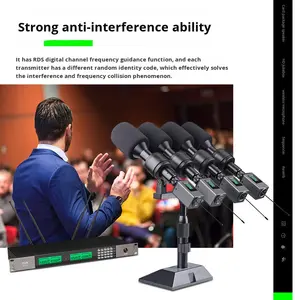 Transmisor Inalámbrico ISR TXR202, Sistema de Micrófono Inalámbrico de Largo Alcance, de Uno a Dos, Cuatro Ocho Canales, Cableado a Inalámbrico, para KTV/Actuaciones - Product Image 4