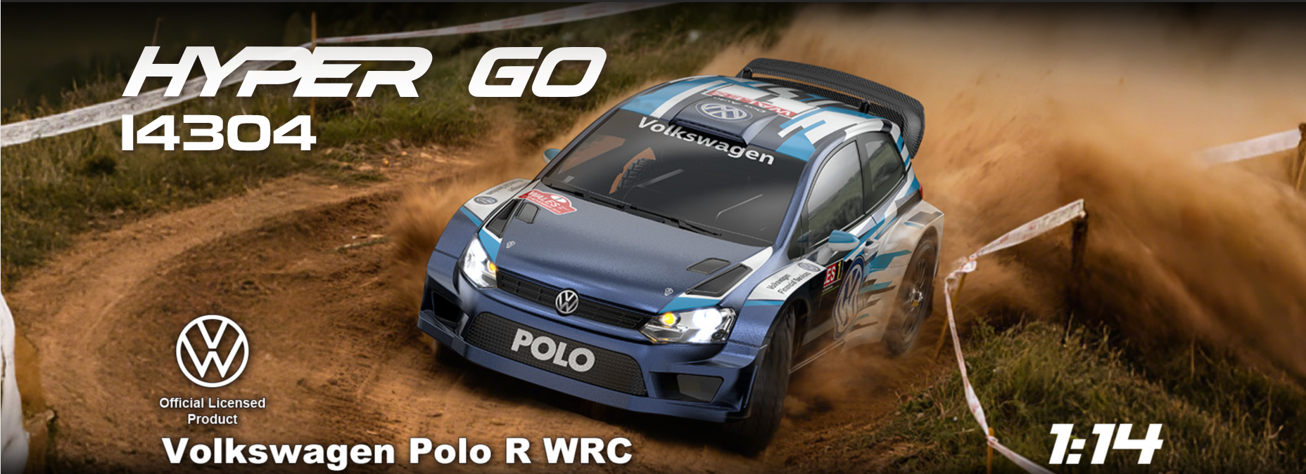 HOSHI MJX 14304 Volkswagen Polo R WRC RC Car 1/14 Scale - Remote