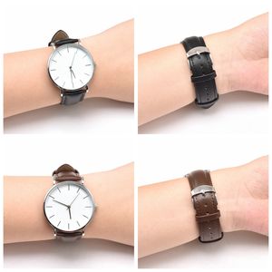 プレーンスムースレザーウォッチストラップバンドベルト16mm18mm 19mm 20mm 21mm 22mm24mmカスタム本革スマートウォッチバンド - Product Image 5