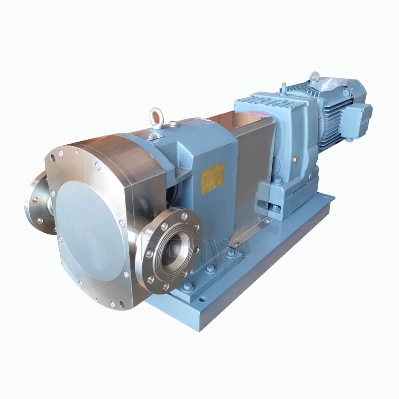 Sanitary grade stainless steel rotary lobe pump for syrup molasses massecuite