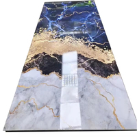 Panneau mural en mosaïque de travertin SPC, matériau composite imperméable pour la décoration intérieure de salle de bain