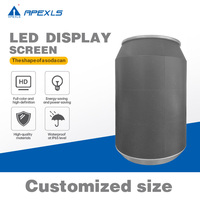 Layar LED Fleksibel P2 Bentuk Kustom 258x394mm Full Color, Layar Selamat Datang Digital Signage untuk Periklanan