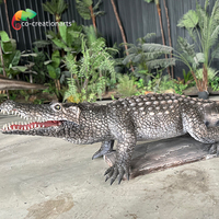 Modèle de crocodile artificiel électronique avec matériaux en métal et silicone pour expositions intérieures/extérieures