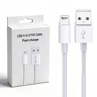 Accessoires pour téléphones mobiles, câble ISO TPE 5V 2.4A, 1M 2M 3M, câbles USB A vers 8 broches pour la charge des téléphones mobiles iPhone
