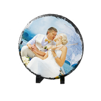 M R.R Sublimation Blanc Rond Pierre Artisanat Plaque En Gros Sublimation Rock Ardoise Photo Ardoise Taille Différente