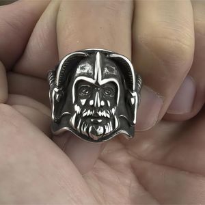 Viking Warrior <b>Ring</b> <b>Men</b> Stainless Steel Skeleton Design Hip Hop Style Fashion Jewelry Gift - Product Image 4