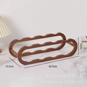 Estante para vinos retro de doble capa de madera para uso doméstico, ideal para exhibir vino tinto chino, otros vinos y licores. - Product Image 1