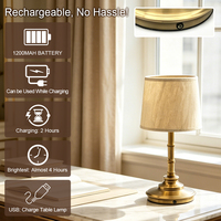 Lampe de table LED rétro classique sans fil, lumière ambiante portable, lampe de nuit décorative pour l'intérieur moderne de la maison