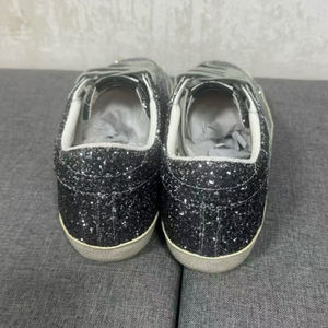 Sneakers Classiche in Vera Pelle di Design con Stella Glitterata Argentata, Traspiranti, Leggere, con Rialzo Interno, Casual e Sportive alla Moda - Product Image 5