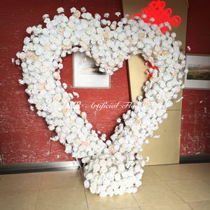 Cổng hoa giả trang trí đám cưới, làm bằng lụa, hình trái tim, hoa hồng - Product Image 3