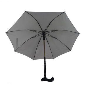 Parapluie bâton personnalisé 23 "luxe avec tissu réfléchissant UV parapluies béquille automatique pour la <span class=keywords><strong>pluie</strong></span> cadeau d'affaires canne - Product Image 2