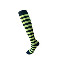 Chaussettes de Compression Personnalisées Hommes Automne Sports Genou-Haut Vélo Athlétique Paisley Stripe Crew Hauteur Techniques Tricotées