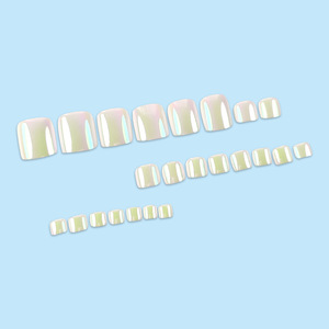 Autocollant pour les ongles de <span class=keywords><strong>pied</strong></span> pour <span class=keywords><strong>manucure</strong></span>, 24 pièces, <span class=keywords><strong>couleur</strong></span> magique, sens avancé, mode, simple, français - Product Image 2