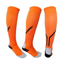 Chaussettes de sport de football Elite haute performance logo personnalisé Orange Chaussettes de sport sans couture pour la course à pied Compression Gym Chaussettes Orange pour hommes