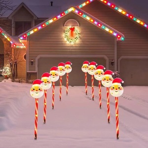 Kẹo <span class=keywords><strong>LED</strong></span> năng lượng mặt trời ánh sáng pentagram Santa clauses sao cho vườn ngoài trời Halloween trang trí Pathway IP65 đánh giá cho giáng sinh noel - Product Image 3