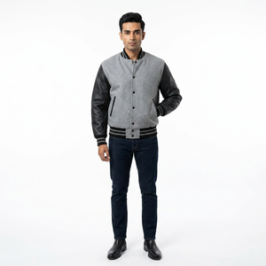 Bulk 100% Cotton <b>Baseball</b> <b>Jacket</b> <b>Men</b> Custom Embroidered Letter Private Label Wholesale Blank <b>Men's</b> Clothing Varsity <b>Jacket</b> Stand - Product Image 1