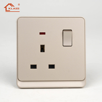 JA8 KLASS Interrupteur double pôle en PC haute brillance, norme britannique 13A/10A, interrupteur de cuisinière, prise de courant 13A avec interrupteur, étanche et durable