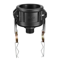 Acoplamiento Camlock Tipo B de PP, Adaptador de Tanque IBC con Rosca Macho BSP NPT de 2 Pulgadas a 3/4 Pulgadas, Conector para Manguera de Riego de Jardín