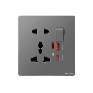 Enchufes de Pared Duraderos, 20W Carga Rápida, 10A, Material de PC, Enchufe Universal de 5 Pines, Toma de Corriente Eléctrica de Pared para Reino Unido, CA - Product Image 1