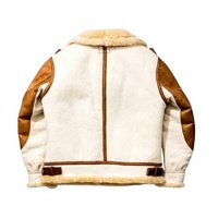 Blouson Bomber en Laine Marron et Peau de Mouton Véritable pour Homme, Hiver, Coupe-Vent, à Capuche, Col Montant, Fermeture Éclair, Vêtement d'Extérieur