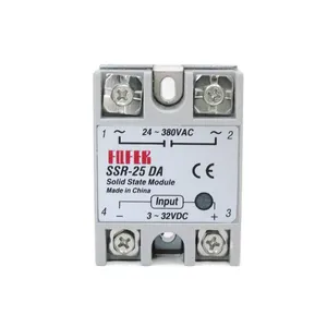 SSR-25DA SSR-40DA โซลิดสเตตรีเลย์25A 40A 3-32V DC ปกติเปิดโซลิดสเตตรีเลย์