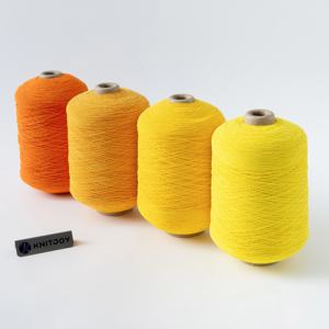 Tecnología Textil Avanzada Aplicada Precio de Fábrica 100 #   Hilo de poliéster teñido, hilado en anillo y recubierto de caucho para la confección de calcetines - Product Image 2