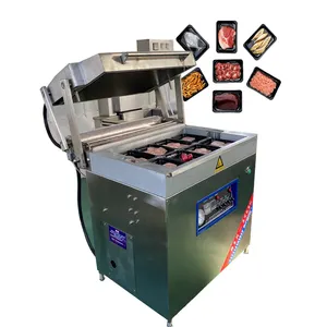 2023 new fish steak skin packing vacuum machine/ fresh meat skin tray sealer vacuum packing machine