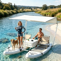 Expérience de Luxe : Mini Bateau à Pagaies Électrique Gonflable Rond, Meilleur Bateau de Pêche Gonflable, Planche à Pagaies Gonflable