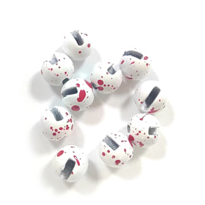 Cuentas de <span class=keywords><strong>tungsteno</strong></span> moteadas Cyclops con ranura para moscas de <span class=keywords><strong>ninfas</strong></span>, en colores blanco, negro, verde y marrón, 10 unidades por bolsa, materiales para atado de moscas - Product Image 1