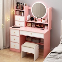 Nuevos diseños nórdicos al por mayor baratos muebles de dormitorio de esquina mujer gabinete de almacenamiento de noche tocador mesa de tocador con espejo