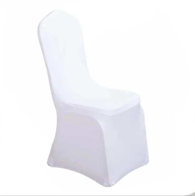 White Customized Chair Cover Plain Dyed Pleated Spandex Party Wedding Chair Cover