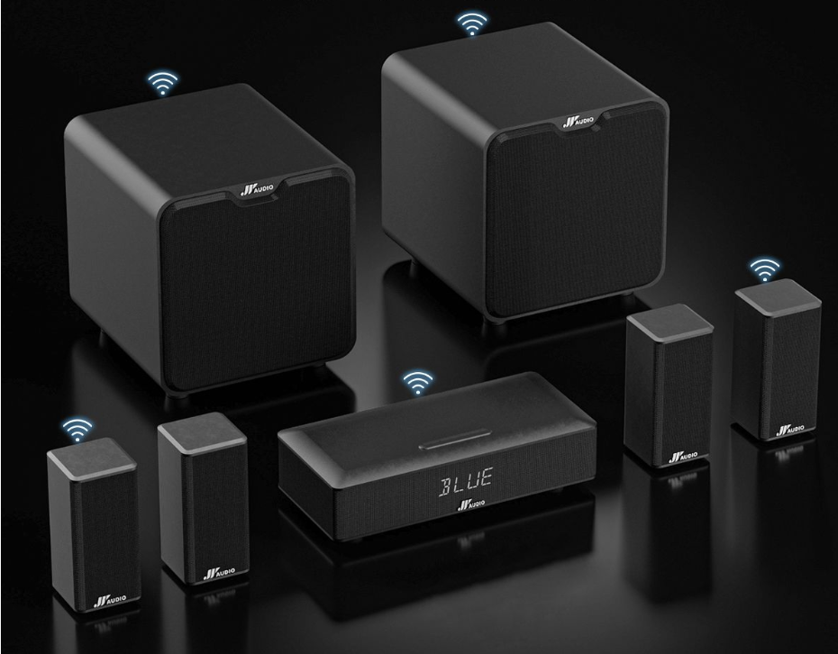 Black-Wired subwoofer+Wireless subwoofer