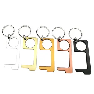 Brass Keychain Door Opener Không Có Phím Cảm Ứng, Công Cụ Cảm Ứng Keychain Không Cảm Ứng