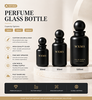 Flacon de parfum en verre haute transparence de luxe avec un design élégant de bouchon à bille, esthétique, 30 ml, 50 ml, 100 ml, parfum haut de gamme