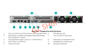 Serveur de stockage en rack DL320 Gen11 1U avec Intel Xeon Silver 4309Y 8x3.5 "LFF Bays 16x DDR4 DIMMs HW <span class=keywords><strong>RAID</strong></span> 5/6 utilisé en stock - Product Image 5