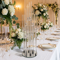 Chandelier de mariage moderne en cristal de haute qualité, grand modèle, 5/8/10 bras, en verre transparent, centre de table décoratif