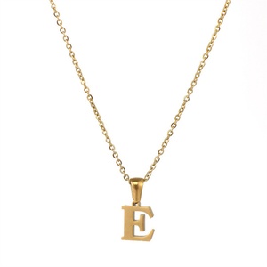 Collier minimaliste avec initiale de la A à la Z, plaqué or 18 carats, pendentif lettre en acier inoxydable pour femme - Product Image 3