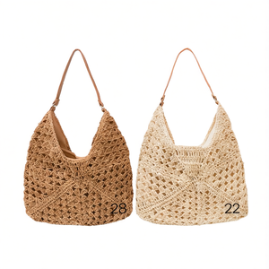 Borsa a Tracolla in Carta Intrecciata Monocolore 35x36x25cm, Borsa alla Moda per Donna - Product Image 1