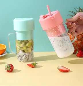 Juicer portabel Mini Mixer listrik buah Blender Smoothie untuk mesin pengolah makanan pembuat jus sedotan silikon