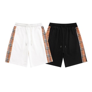 Pantalones Cortos Casuales Transpirables de Nueva Tendencia 2026, 100% Algodón, Diseño con Estampado Burberry, Pantalones Cortos Deportivos Holgados para Hombre - Product Image 1
